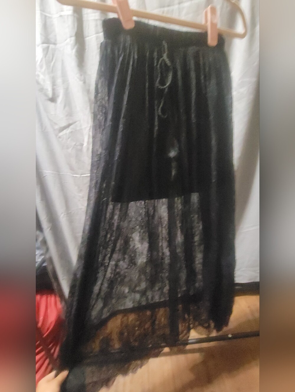 Black Lace Sheer Maxi Skirt